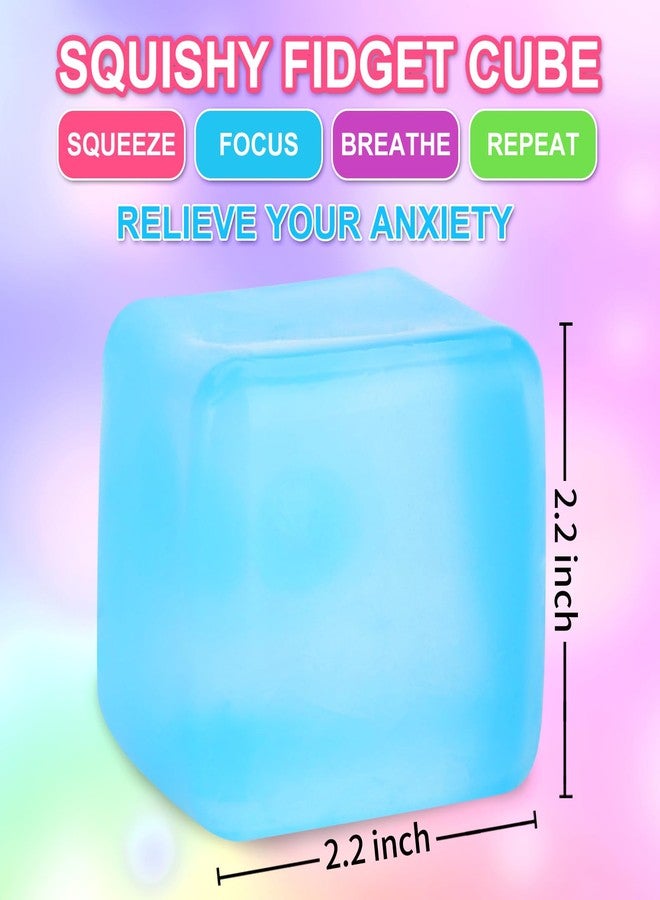 Siwarm 4 Pack Stress Cube Sensory Fidget Toys for Anxiety Stress Relief, Slow Rising Fidget Cube Squeeze Toys, Squishy Cube Filled with Thick Substance, Ice Cube Stress Balls for Adults Kids - Image 4